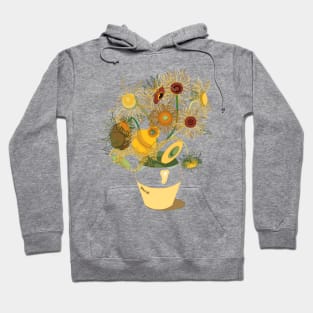 Vincent van Gogh 12 Sunflowers Lineart Hoodie